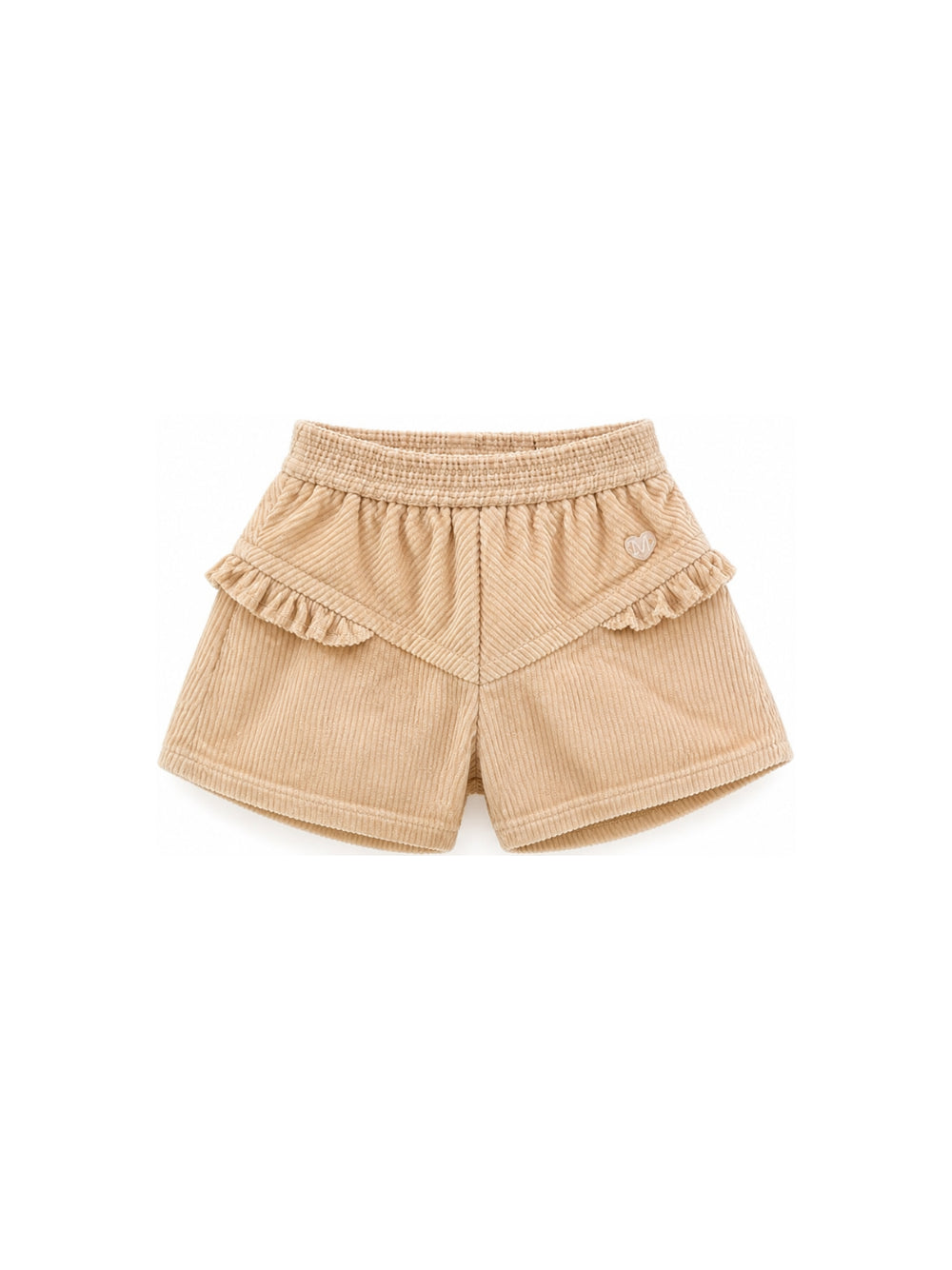 Shorts per neonata Monnalisa Kids beige con motivo a coste 37H412 8852NB 003M MONNALISA KIDS 