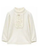 Maglione per neonata Monnalisa Kids beige con pettorina con ruches 37H617 8212 0001 MONNALISA KIDS 