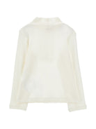 Maglione per neonata Monnalisa Kids beige con pettorina con ruches 37H617 8212 0001 MONNALISA KIDS 