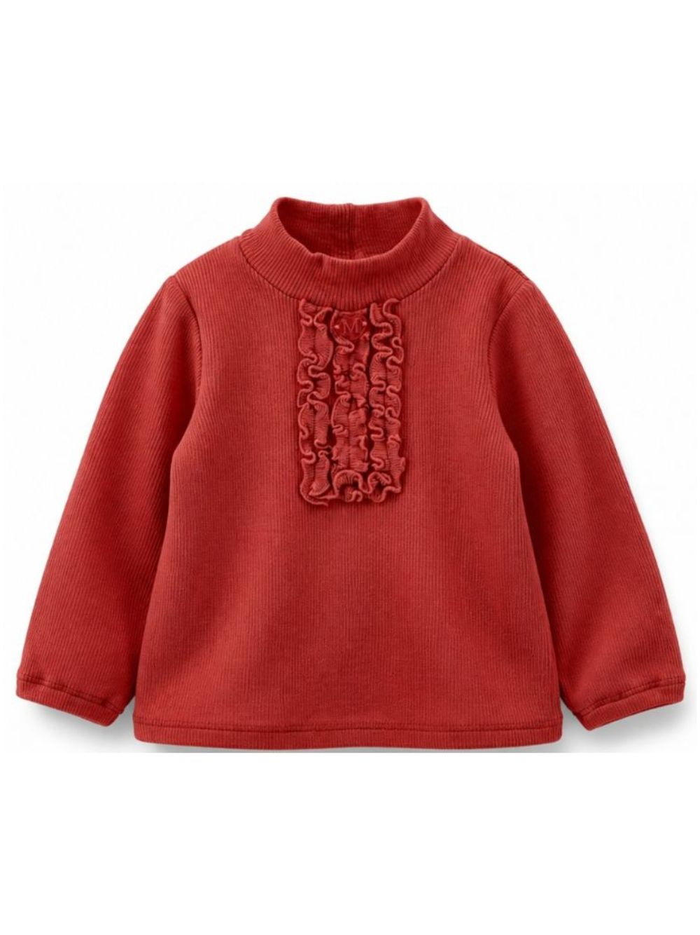 Maglione per neonata Monnalisa Kids rosso con pettorina con ruches 37H617 8212 0043 MONNALISA KIDS 