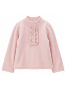 Maglione per bambina Monnalisa Kids rosa con pettorina con ruches 37H617 8212 094F MONNALISA KIDS 