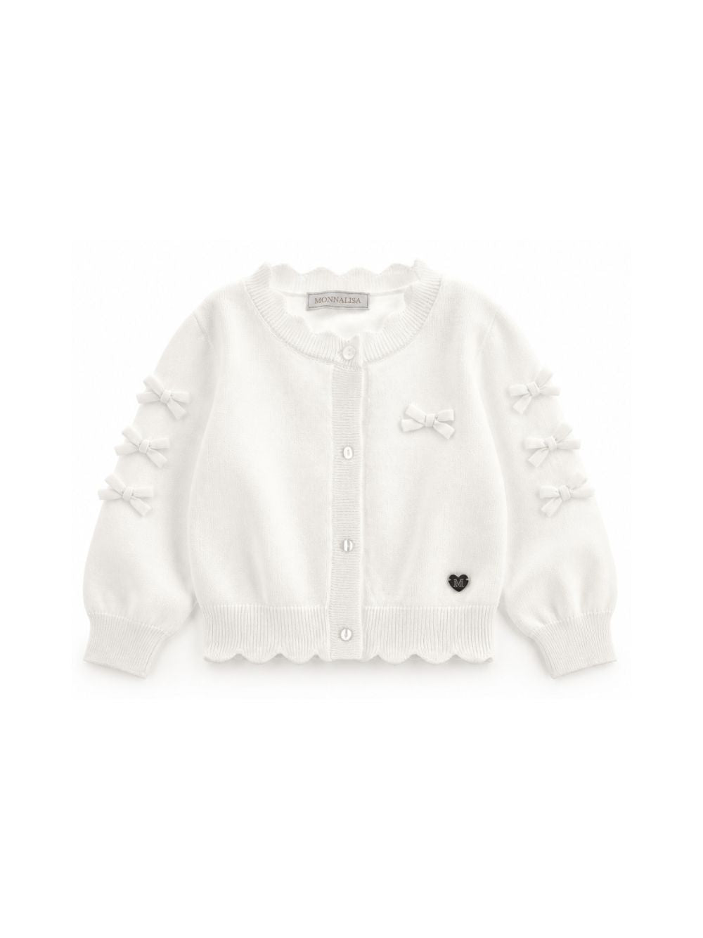 Cardigan per neonata Monnalisa Kids bianco con dettaglio fiocco 37H800 8060 0001 MONNALISA KIDS 