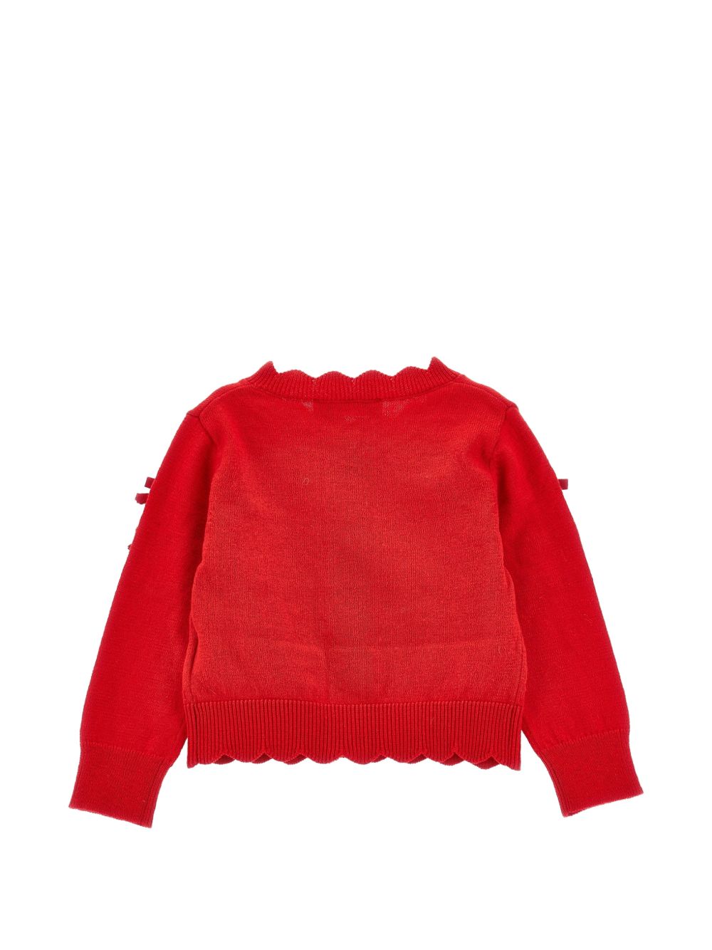 Cardigan per bambina Monnalisa Kids rosso con orlo smerlato 37H800 8060 0043 MONNALISA KIDS 