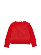 Cardigan per bambina Monnalisa Kids rosso con orlo smerlato 37H800 8060 0043 MONNALISA KIDS 