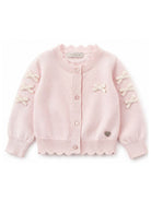 Cardigan per bambina Monnalisa Kids rosa con orlo smerlato 37H800 8060 0091 MONNALISA KIDS 