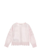 Cardigan per bambina Monnalisa Kids rosa con orlo smerlato 37H800 8060 0091 MONNALISA KIDS 