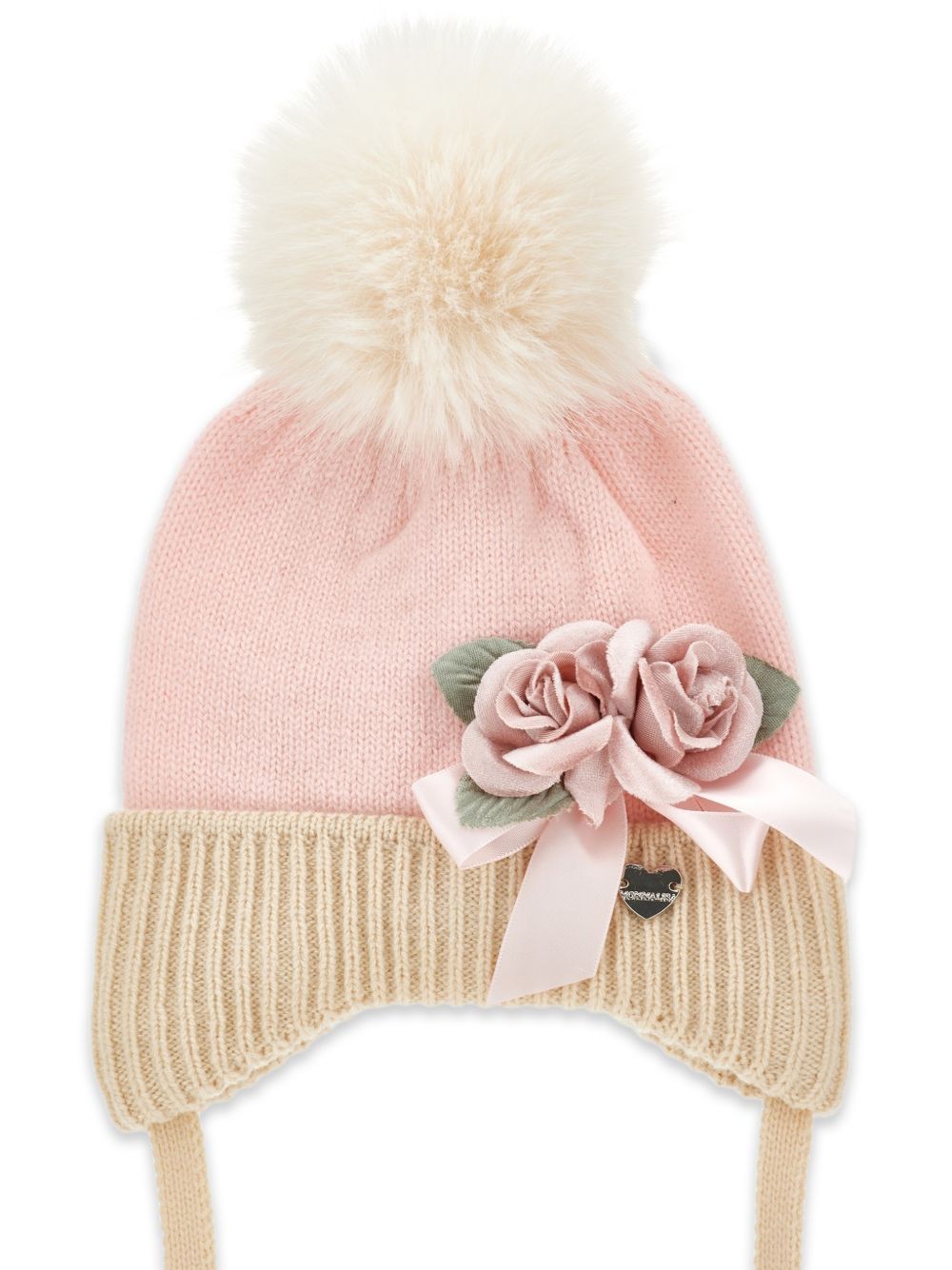 Cappello per neonata Monnalisa Kids rosa con pompom 39H001 8064 9102 MONNALISA KIDS 