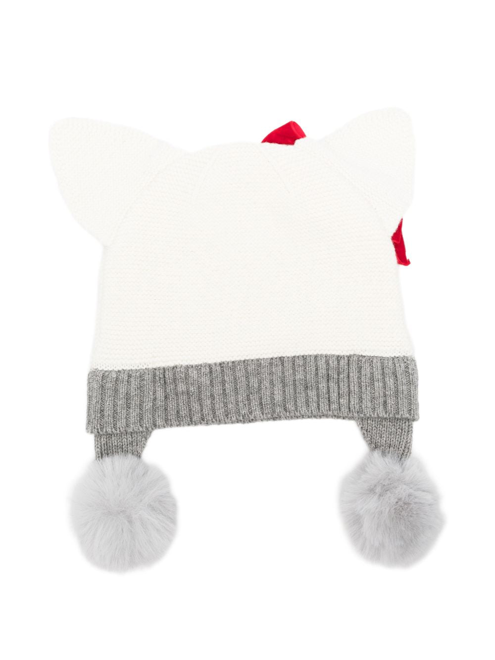 Berretto per neonata Monnalisa Kids bianco con fiocco e orecchie a gatto 39H006 8060 0132 MONNALISA KIDS 