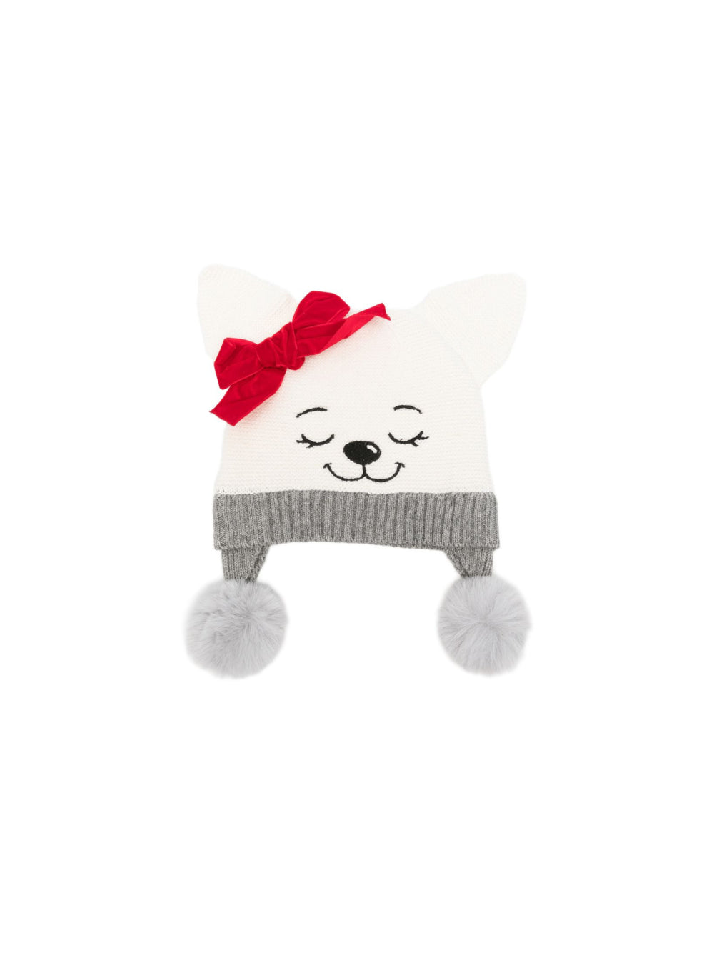 Berretto per neonata Monnalisa Kids bianco con fiocco e orecchie a gatto 39H006 8060 0132 MONNALISA KIDS 