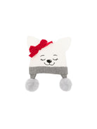 Berretto per neonata Monnalisa Kids bianco con fiocco e orecchie a gatto 39H006 8060 0132 MONNALISA KIDS 