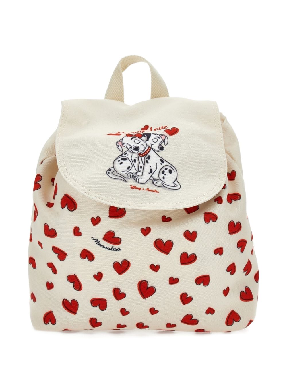 Zaino per bambina Monnalisa Kids x Disney beige con stampa cuori all-over 39H008 8721 0143 MONNALISA KIDS 