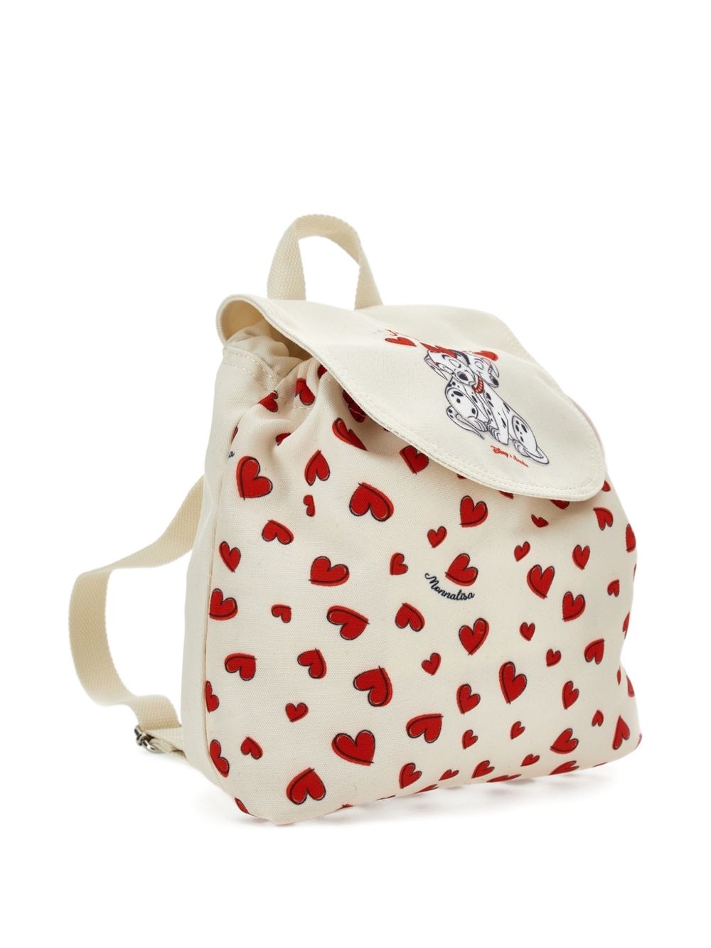 Zaino per bambina Monnalisa Kids x Disney beige con stampa cuori all-over 39H008 8721 0143 MONNALISA KIDS 
