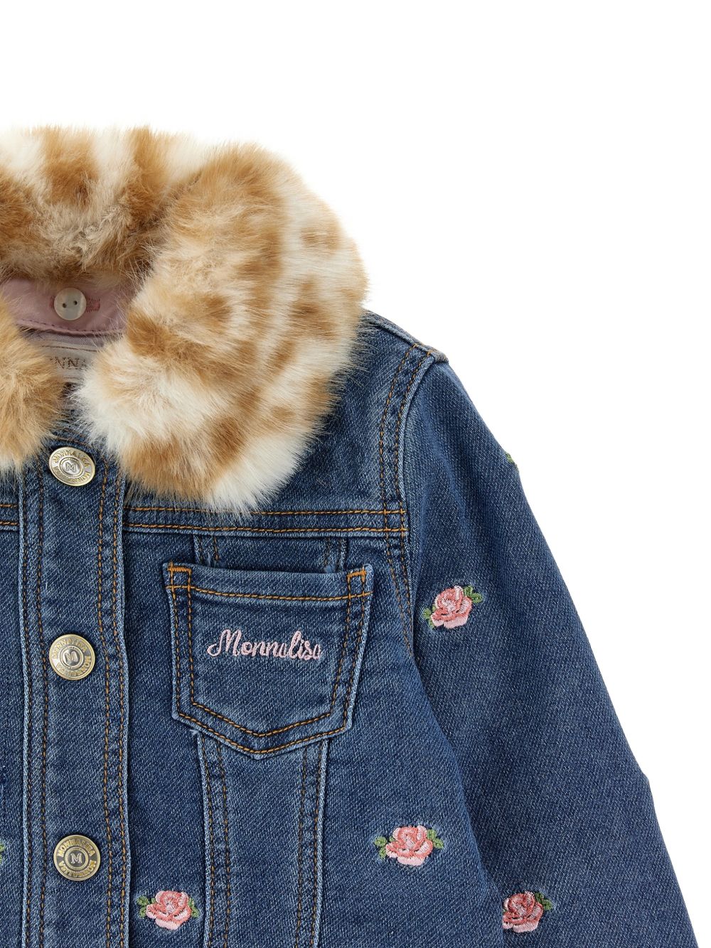Giacca per neonata Monnalisa Kids in denim con ricamo 39H104 8042 0055 MONNALISA KIDS 