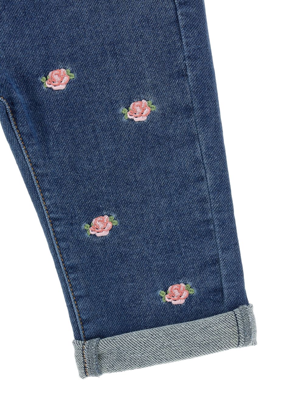 Jeans per neonata Monnalisa Kids blu con ricamo a fiori 39H401 8042 0055 MONNALISA KIDS 