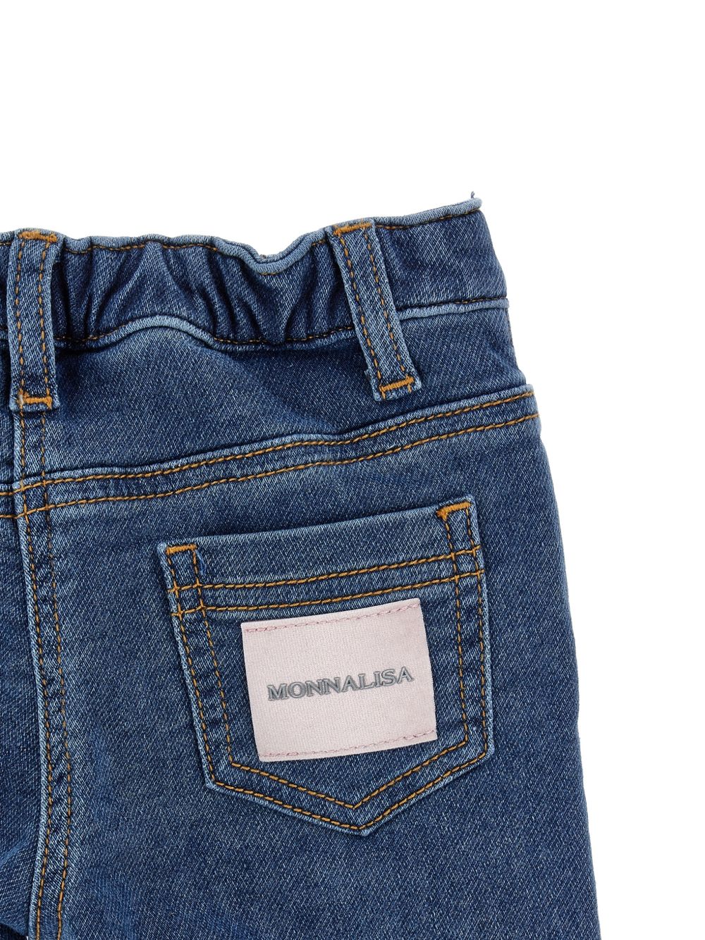 Jeans per neonata Monnalisa Kids blu con ricamo a fiori 39H401 8042 0055 MONNALISA KIDS 