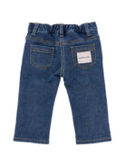 Jeans per neonata Monnalisa Kids blu con ricamo a fiori 39H401 8042 0055 MONNALISA KIDS 