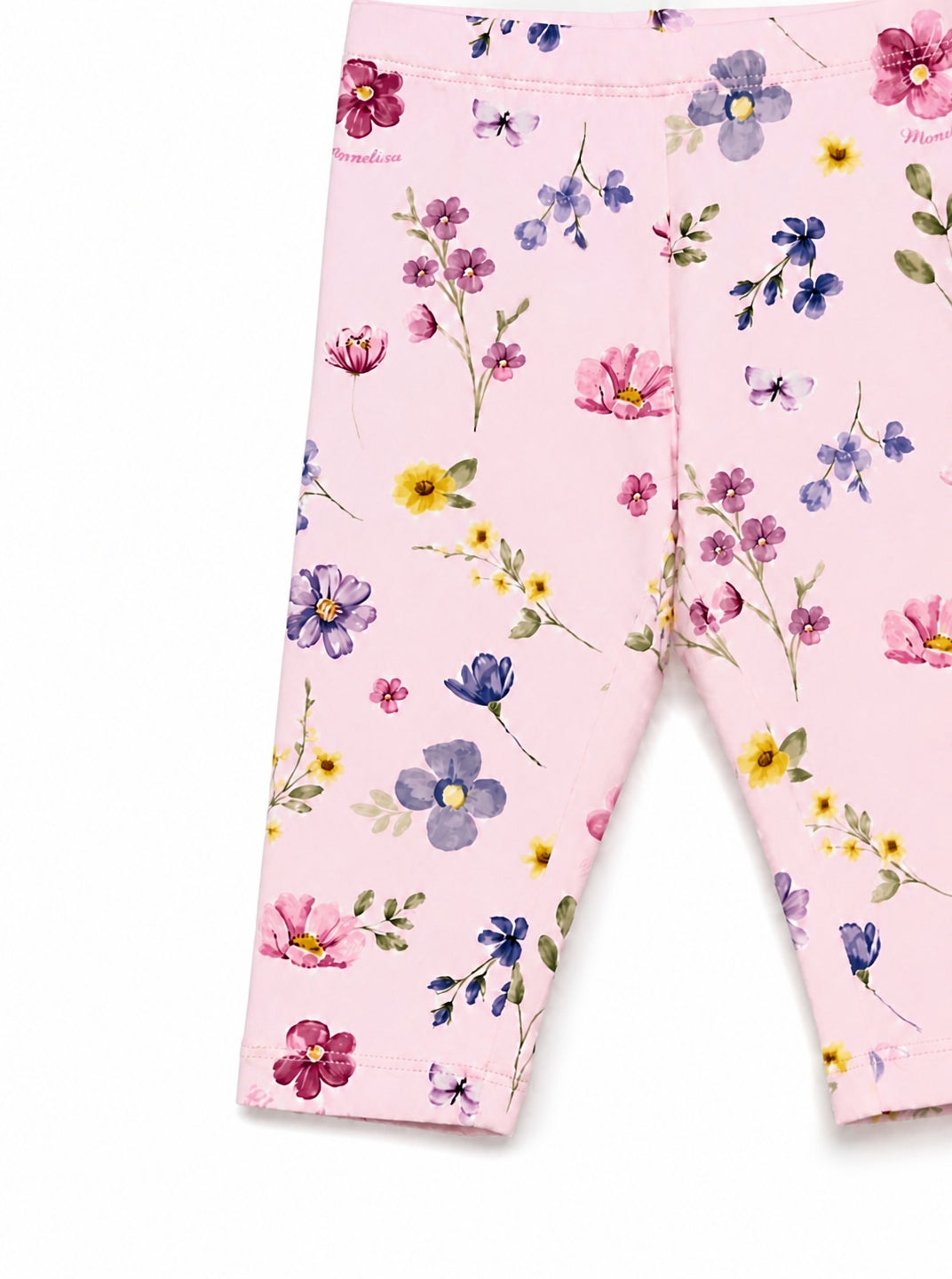 Leggings per neonata Monnalisa Kids rosa con stampa a fiori 39H406NP 8029 0063 MONNALISA KIDS 