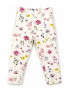 Leggings per neonata Monnalisa Kids bianchi con stampa a fiori 39H406NP 8029 029F MONNALISA KIDS 