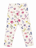 Leggings per neonata Monnalisa Kids bianchi con stampa a fiori 39H406NP 8029 029F MONNALISA KIDS 