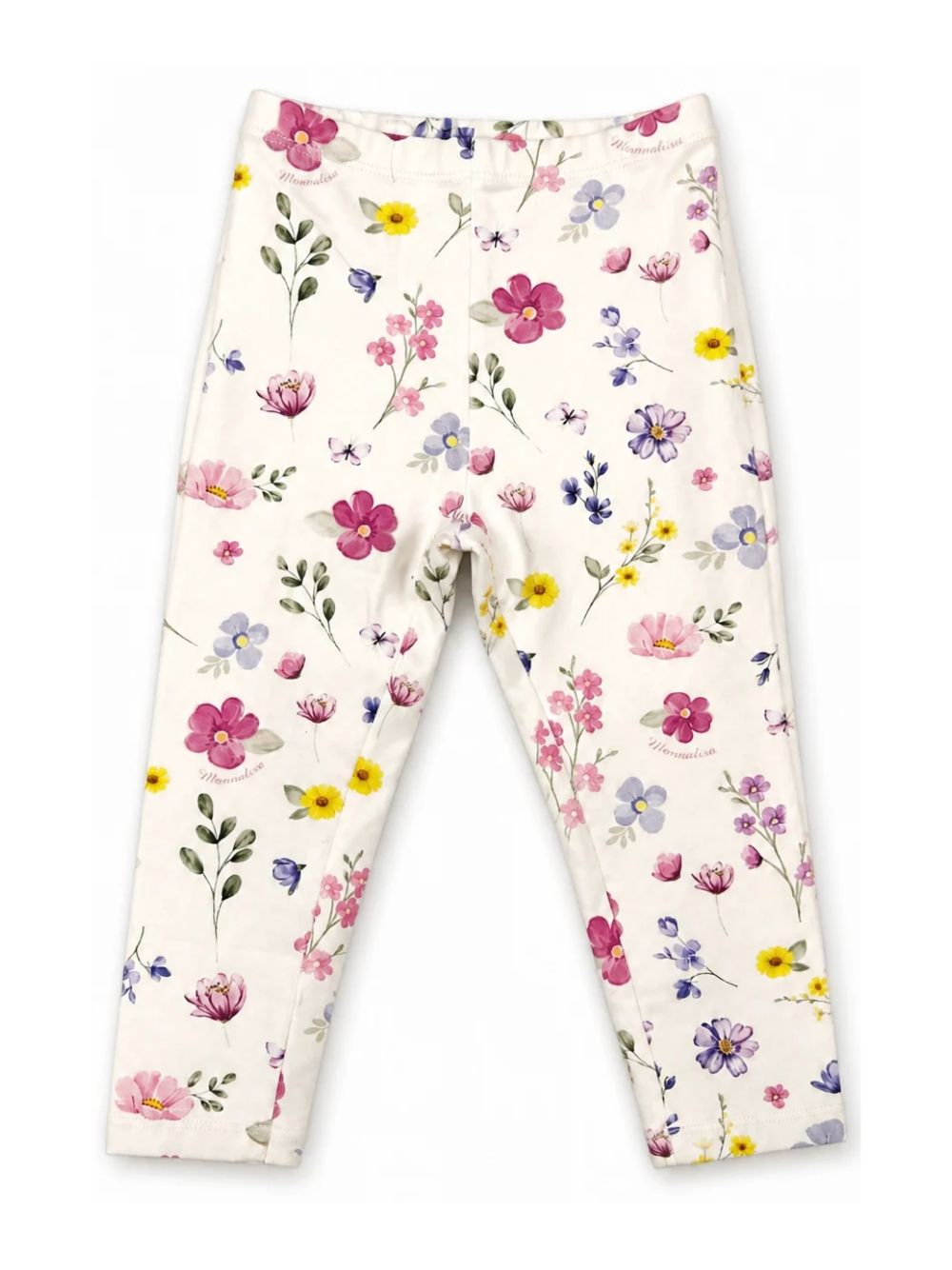 Leggings per neonata Monnalisa Kids bianchi con stampa a fiori 39H406NP 8029 029F MONNALISA KIDS 