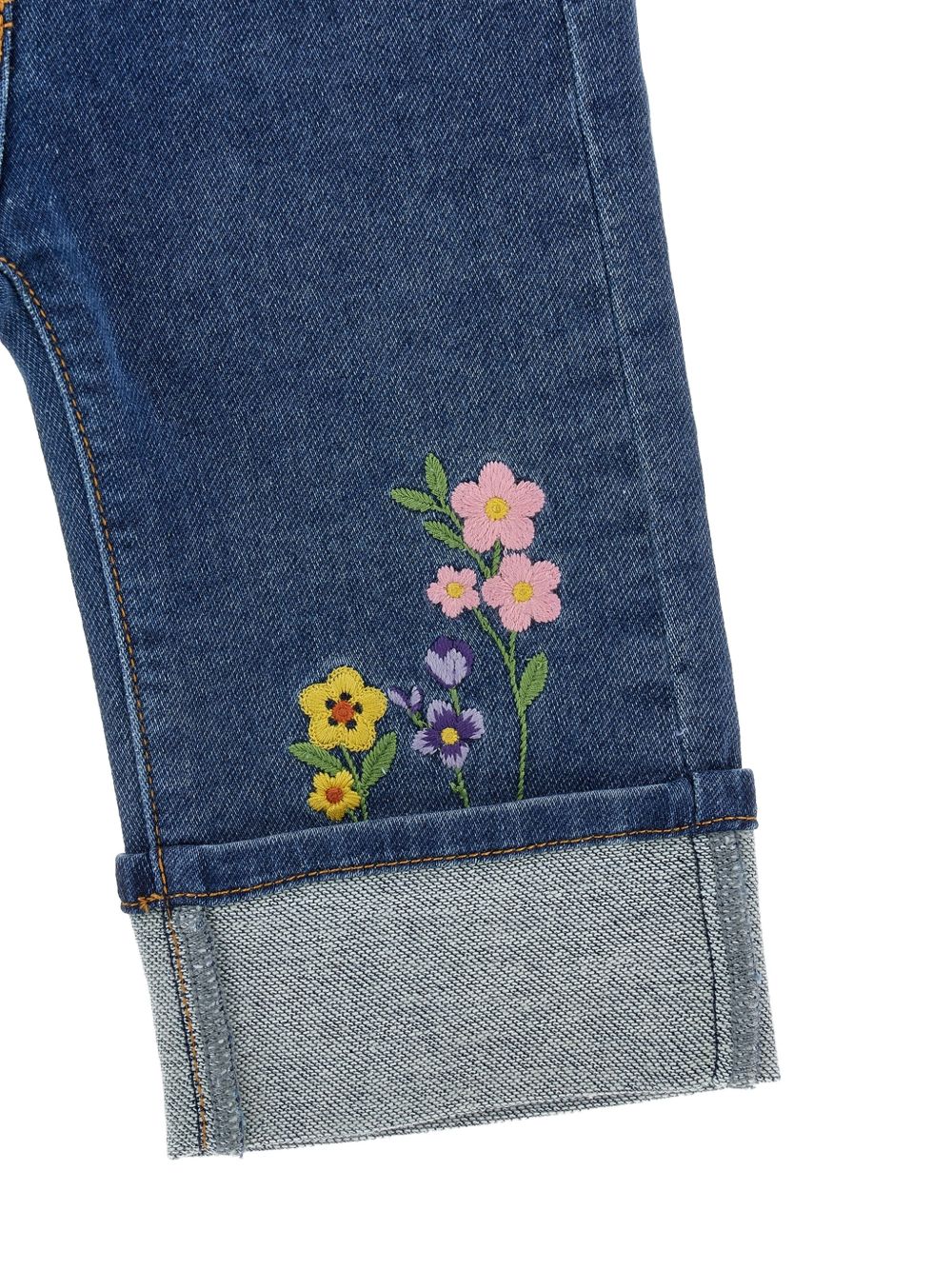 Jeans per neonata Monnalisa Kids denim con ricamo a fiori 39H408 8042 0055 MONNALISA KIDS 