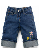 Jeans per neonata Monnalisa Kids denim con ricamo a fiori 39H408 8042 0055 MONNALISA KIDS 