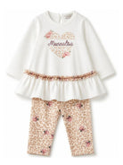 Completo t-shirt e pantaloni per neonata Monnalisa Kids multicolore con stampa leopardata 39H500 8002 0180 MONNALISA KIDS 
