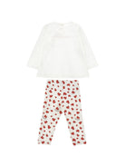 Set due pezzi per neonata Monnalisa Kids bianco con stampa con cuori 39H504RU 8002 0001 MONNALISA KIDS 
