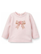 T-shirt per neonata Monnalisa Kids rosa con stampa fiocco sul davanti 39H600 8002 0091 MONNALISA KIDS 