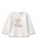 T-shirt per neonata Monnalisa Kids bianca con stampa grafica sul davanti 39H601 8002 0001 MONNALISA KIDS 