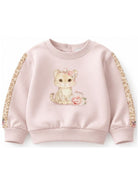 Felpa per neonata Monnalisa Kids rosa con dettagli animalier 39H603 8006 094F MONNALISA KIDS 
