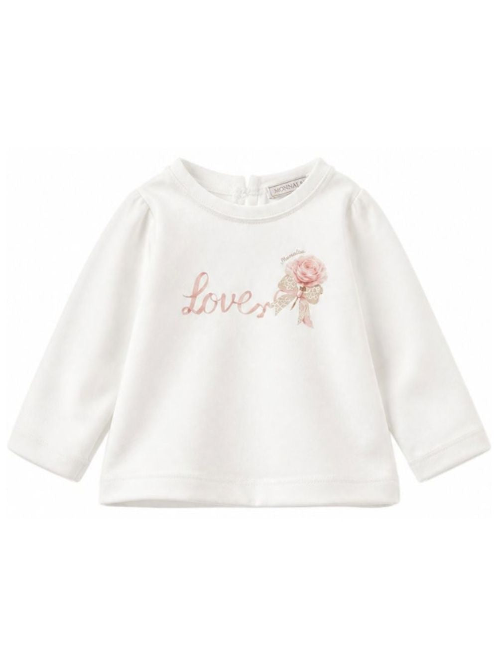 T-shirt per neonata Monnalisa Kids bianca con stampa scritta "love" sul davanti 39H604 8002 0001 MONNALISA KIDS 