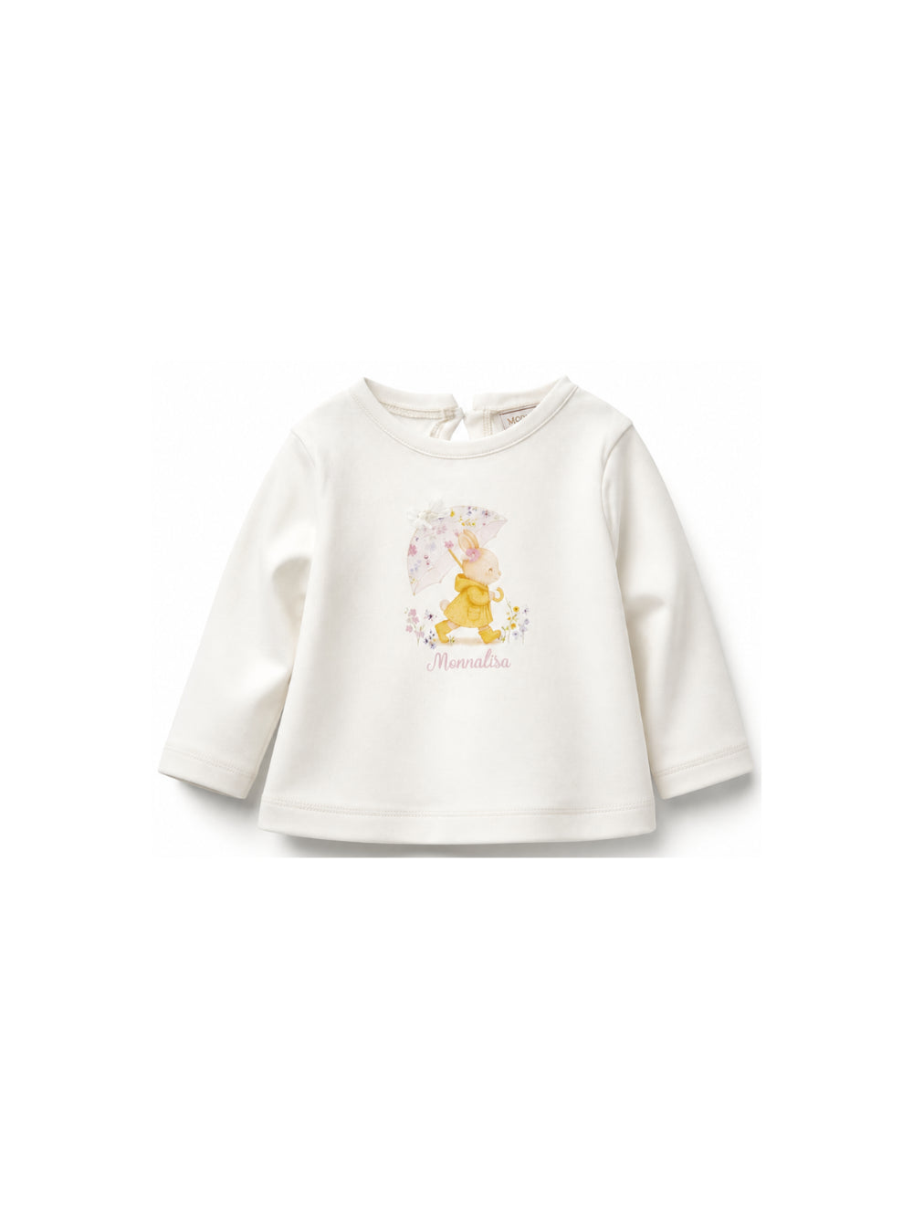T-shirt per neonata Monnalisa Kids bianca con stampa grafica sul davanti 39H607 8040 0001 MONNALISA KIDS 