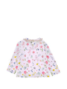 T-shirt per neonata Monnalisa Kids bianca con stampa floreale all-over 39H612 8029 0063 MONNALISA KIDS 