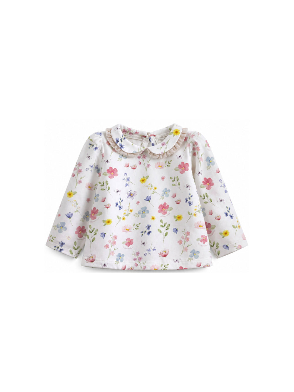 T-shirt per neonata Monnalisa Kids bianca con stampa floreale all-over 39H612 8029 0063 MONNALISA KIDS 