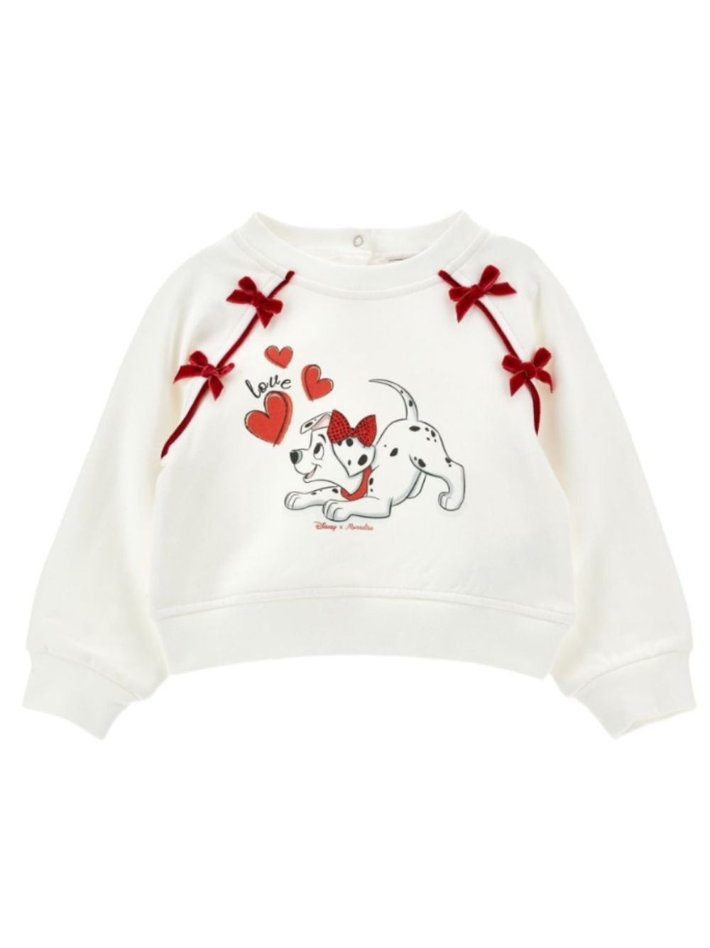 Felpa per neonata Monnalisa Kids bianca con stampa grafica sul davanti 39H615 8030 0143 MONNALISA KIDS 