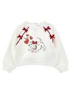 Felpa per neonata Monnalisa Kids bianca con stampa grafica sul davanti 39H615 8030 0143 MONNALISA KIDS 