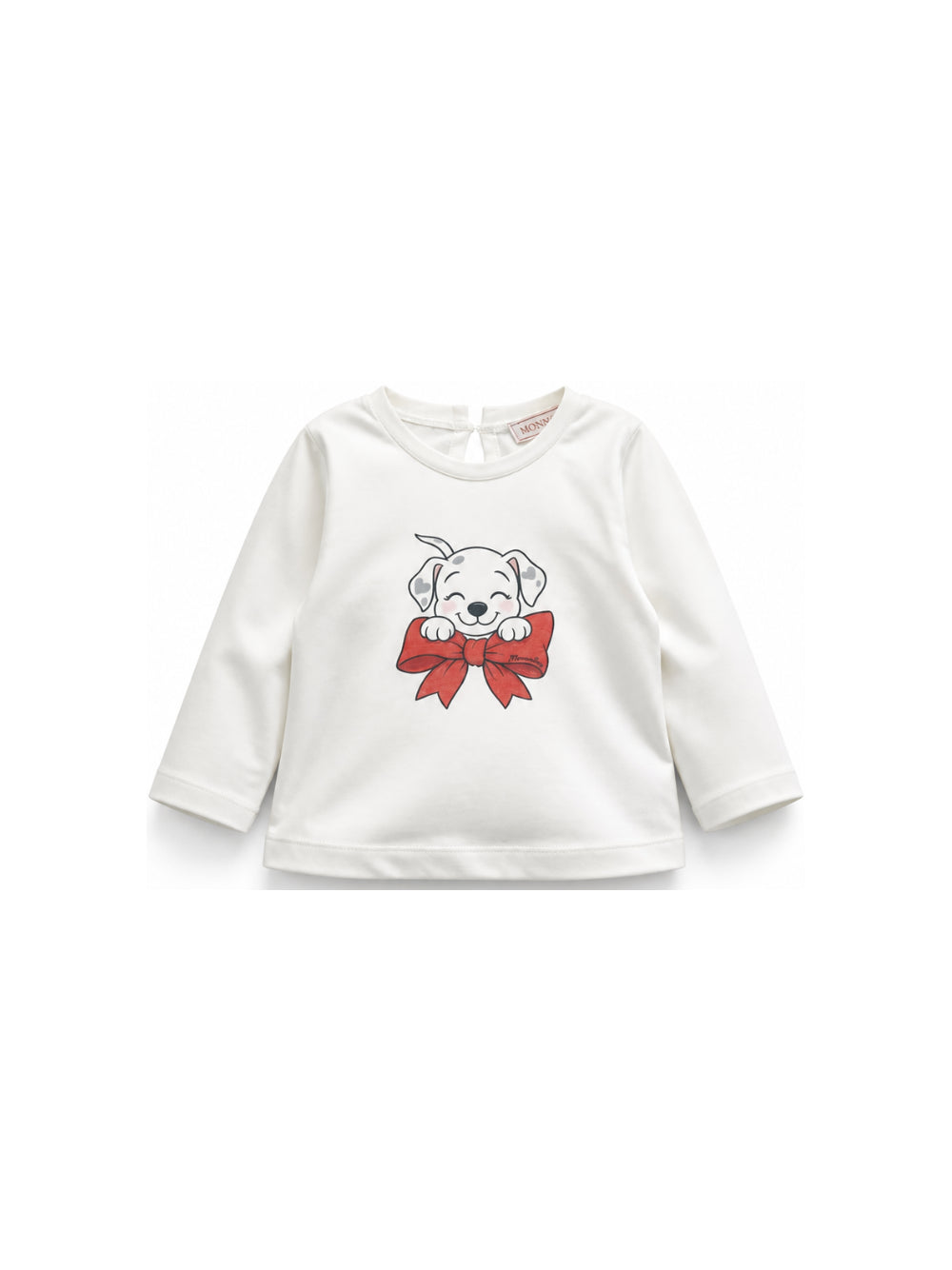 T-shirt per neonata Monnalisa Kids bianca con stampa grafica Dalmata 39H618RU 8002NB 0001 MONNALISA KIDS 