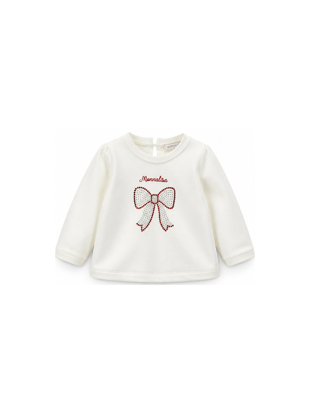 T-shirt per neonata Monnalisa Kids bianca con fiocco e strass 39H620 8002 0143 MONNALISA KIDS 