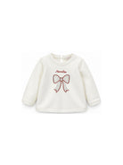 T-shirt per neonata Monnalisa Kids bianca con fiocco e strass 39H620 8002 0143 MONNALISA KIDS 