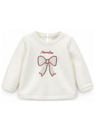 T-shirt per neonata Monnalisa Kids bianca con fiocco e strass 39H620 8002 0143 MONNALISA KIDS 