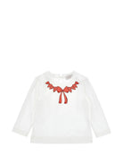 T-shirt per neonata Monnalisa Kids bianca a maniche lunghe 39H621 8002 0001 MONNALISA KIDS 