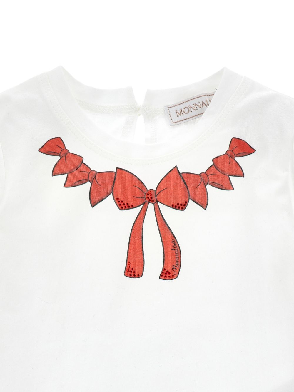 T-shirt per neonata Monnalisa Kids bianca a maniche lunghe 39H621 8002 0001 MONNALISA KIDS 