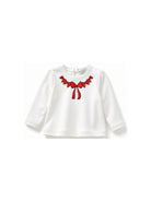 T-shirt per neonata Monnalisa Kids bianca a maniche lunghe 39H621 8002 0001 MONNALISA KIDS 