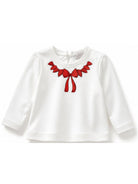 T-shirt per neonata Monnalisa Kids bianca a maniche lunghe 39H621 8002 0001 MONNALISA KIDS 