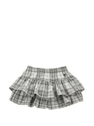 Gonna per neonata Monnalisa Kids grigia con motivo a quadri 39H701 8018 0033 MONNALISA KIDS 
