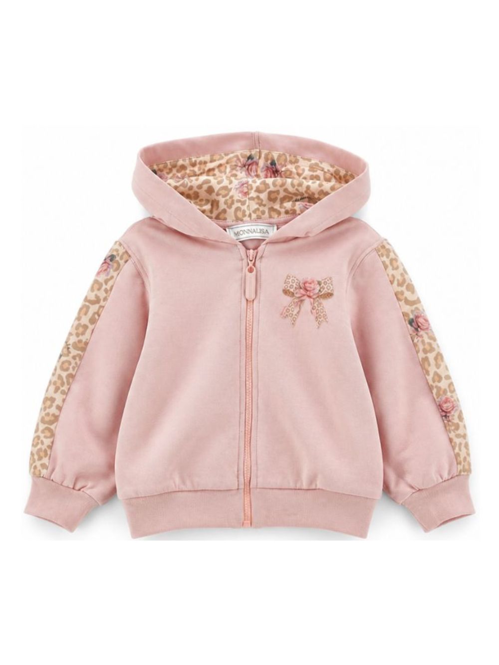 Felpa per neonata Monnalisa Kids rosa con dettagli animalier 39H801 8006 094F MONNALISA KIDS 