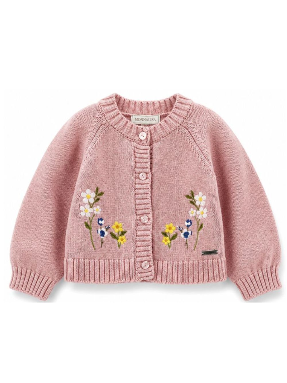 Cardigan per neonata Monnalisa Kids rosa con ricamo floreale 39H804 8060 0094 MONNALISA KIDS 