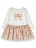 Abito per neonata Monnalisa Kids bianco con stampa grafica animalier 39H900 8002 0180 MONNALISA KIDS 