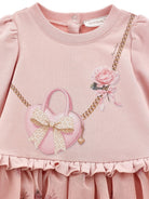 Abito per neonata Monnalisa Kids rosa con ruches e stampa grafica 39H901 8006 094F MONNALISA KIDS 